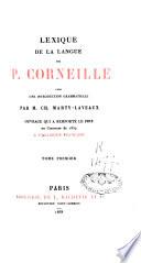 Lexique de la langue de P. Corneille