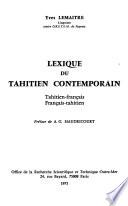 Lexique du tahitien contemporain: tahitien-français, francais-tahitien
