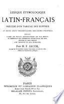 Lexique étymologique latin-français
