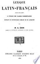 Lexique latin-français ...