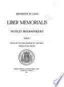 Liber memorialis; notices biographiques