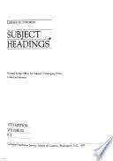 Library of Congress Subject Headings