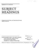 Library of Congress Subject Headings