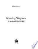 Lichtenberg, Wittgenstein et la question du sujet