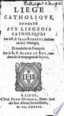 Liége catholique, offerte aux Liegeois catholiques