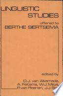 Linguistic Studies Offered to Berthe Siertsema