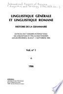 Linguistique générale et linguistique romane