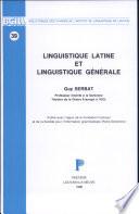 Linguistique latine et linguistique générale