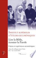 Lire la Bible. Ecouter la parole
