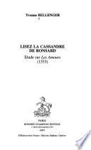 Lisez la Cassandre de Ronsard