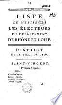 Liste de MM. les électeurs du départ. de Rhône-et-Loire