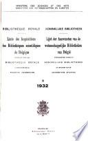 Liste des acquisitions des bibliothèques scientifiques de Belgique,