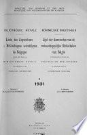 Liste des acquisitions des bibliothèques scientifiques de Belgique