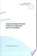 Liste des biotopes d'Europe d'après leur importance pour les invertébrés