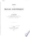 Liste des travaux scientifiques de G. Pouchet ...