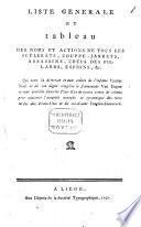 Liste Generale Et tableau Des Noms Et Actions De Tous Les Scélerats, Couppe-Jarrets, Assassins, Chefs Des Pillards, Espions, &c. Qui sous la direction et aux ordres de l'infame Vander Noot et de son digne complice le Janseniste Van Eupen se sont souillés dans les Pays-Bas de toutes sortes de crimes ...