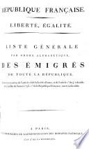 Liste générale, par ordre alphabétique, des émigrés de toute la République