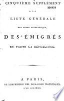 Liste générale par ordre alphabétique des émigrés de toute la République
