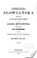Literatura słowiańska: Rok trzeci, 1842-1843