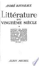 Littérature du vingtième siècle ...