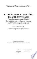 Littérature et société en Asie centrale