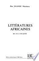 Littératures africaines de 1930 à nos jours