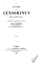 Livre de Censorinus sur le jour natal