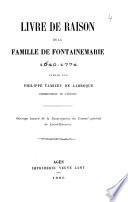 Livre de raison de la famille de Fontainemarie, 1640-1774