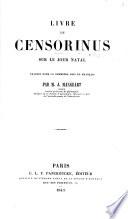 Livre ...sur le jour natal, traduit ... en français par M. J. Mangeart. Lat. & Fr