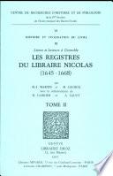 Livres et lecteurs à Grenoble. Les registres du libraire Nicolas (1645-1668)
