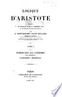 Logique d'Aristote: Introduction aux Catégories, par Porpayre. Catégories. Herméneia. 1844