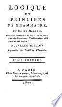 Logique et principes de grammaire