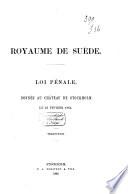 Loi pénale Royaume de Suède