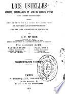 Lois usuelles, décrets, ordonnances et avis du Conseil d'Etat