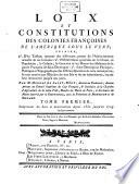 Loix et constitutions des colonies françoises de l'Amerique sous le vent