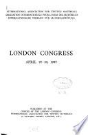 London Congress, April 19 - 24, 1937