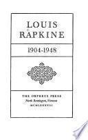 Louis Rapkine, 1904-1948