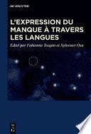 L’expression du manque à travers les langues