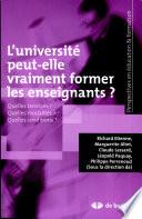 L’université peut-elle vraiment former les enseignants ?