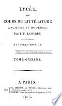 Lycée ou cours de littérature ancienne et moderne