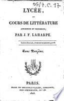 Lycée, ou Cours de littérature ancienne et moderne