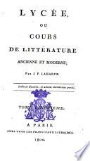 Lycée, ou, Cours de littérature