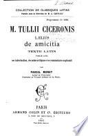 M. Tullii Ciceronis Lælius de amicitia