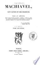 Machiavel, son génie et ses erreurs