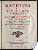 Machines et inventions approuvées par l'Academie royale des sciences