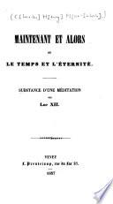 Maintenant et alors ou le temps et l'éternité