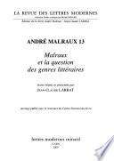 Malraux et la question des genres littéraires