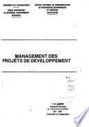 Management des projets de développement