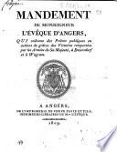 Mandement de Monseigneur l'évêque d'Angers, qui ordonne des prières publiques en actions de grâces des victoires remportées par les armées de Sa Majesté, à Enzersdorf et à Wagram