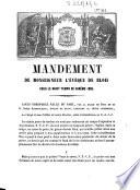 Mandement de Monseigneur l'évêque de Blois, pour le saint temps de Carême 1859